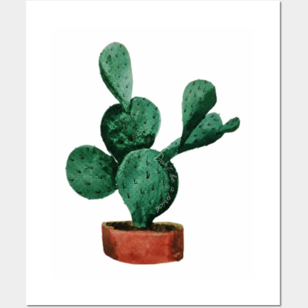 "Don't be a prick" cactus watercolor painting Wall Art by JewelsNova